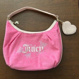 🩷Juicy Couture bag 🩷 Pink Terry Handbag with Butterfly bling purse